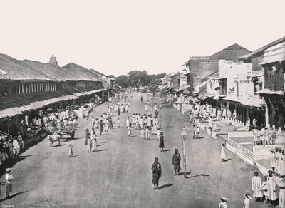 Bazár jelenet, szülőváros, Kalkutta, India, 1895. alkotó: Unbekannt