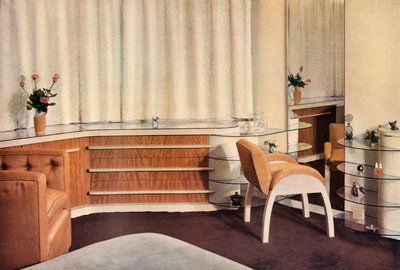 Hálószoba Hampsteadben, Londonban, J. Duncan Miller tervezte Mrs. Schneerson számára, 1937. alkotó: Unbekannt
