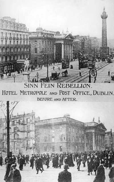 Előtte és utána, angolellenes ír felkelés, Dublin, 1916. május alkotó: Unbekannt