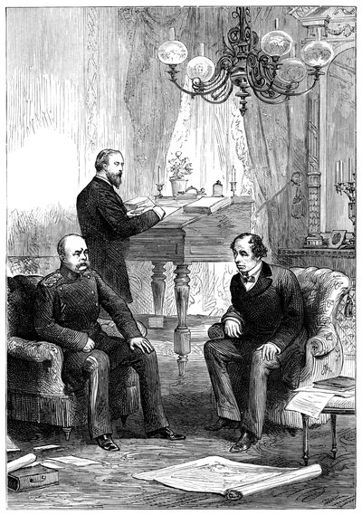 Benjamin Disraeli 1804-1881 találkozás Otto von Bismarck-kal 1815-1898, Berlin, 1878 alkotó: Unbekannt