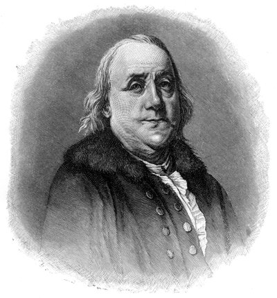 Benjamin Franklin, 18. századi amerikai tudós, feltaláló és államférfi, 1901 alkotó: Unbekannt