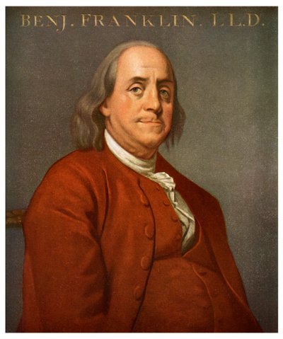 Benjamin Franklin amerikai tudós és politikus, 1782, 1956 alkotó: Unbekannt