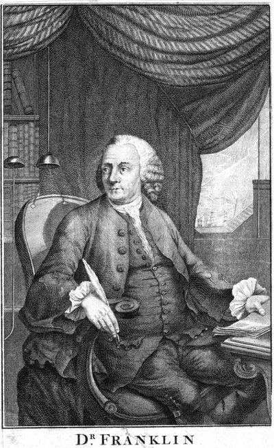 Benjamin Franklin amerikai tudós, feltaláló és államférfi, 18. század vége alkotó: Unbekannt