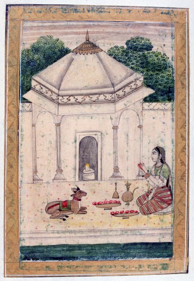 Bhairavi Ragini, Ragamala Album, School of Rajasthan, 19th Century alkotó: Unbekannt