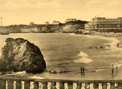 Biarritz – Hotel du Palais és az öböl, 1930. alkotó: Unbekannt