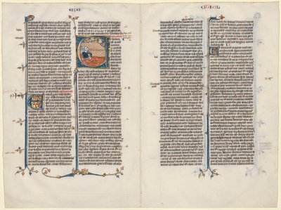 Bifolium egy Bibliából: Initial E[t factum est] Ezékiellel, c. 1290. alkotó: Unbekannt