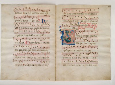 Bifolium L kezdőbetűvel, egy antifóniából, olasz, 14. század. alkotó: Unbekannt