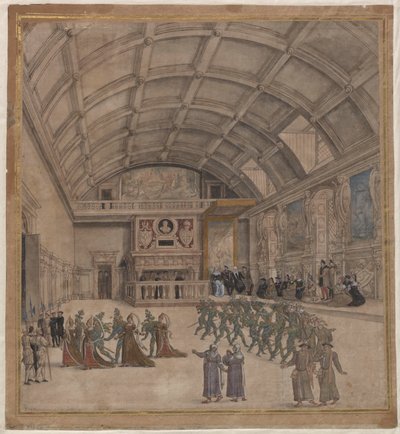 A Binche-palota az 1549. augusztusi ünnepségeken, 1549-ben. alkotó: Unbekannt