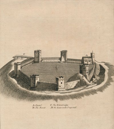 Madártávlat az oxfordi kastélyra, Oxfordshire-ben, 1800 alkotó: Unbekannt