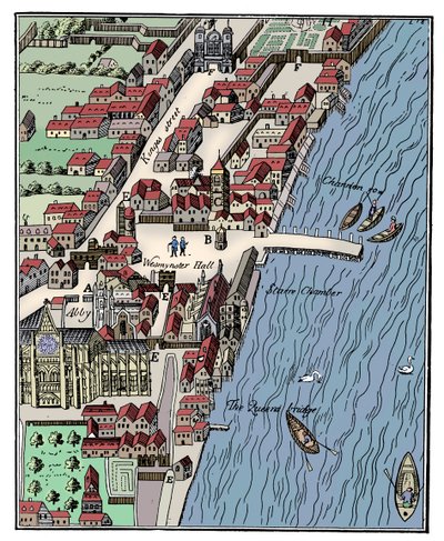 Madártávlat a Westminster-palotára, London, c1560, c1902-1905 alkotó: Unbekannt