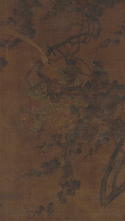 Madarak, szőlő és virágok, Ming-dinasztia, 1368-1644. alkotó: Unbekannt