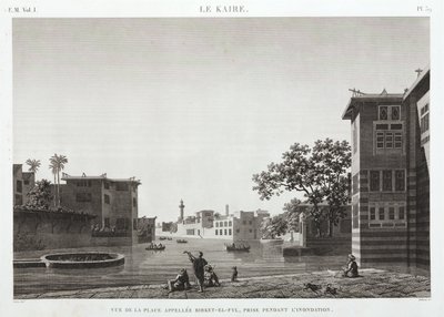 Birket-al-Fyl, Kairó, Egyiptom, az árvíz idején, 1798 körül alkotó: Unbekannt