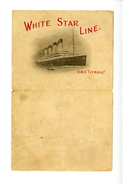 Üres R.M.S Titanic írószer [ismeretlen túlélő adta a Hurdsnak], kb. 1912 alkotó: Unbekannt