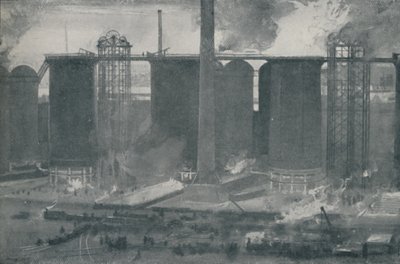 Nagyolvasztó kemencék a Bell Bros. Vasműben, Middlesborough, 1910 alkotó: Unbekannt