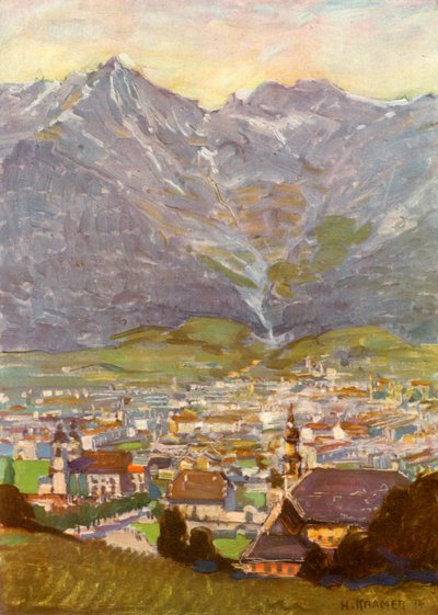 Blick vom Berg Isel auf Innsbruck, View from Bergisel of Innsbruck, 1929. alkotó: Unbekannt
