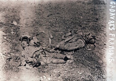 Elhunyt francia katonák holttestei, c1914-c1918 alkotó: Unbekannt