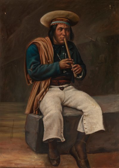 Bolíviai indián játszik a Quenában, kb. 1890-1892. alkotó: Unbekannt