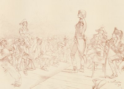 Bonaparte beszédet mond egy jakobinus klubhoz Korzikán, 1789, 1896 alkotó: Unbekannt