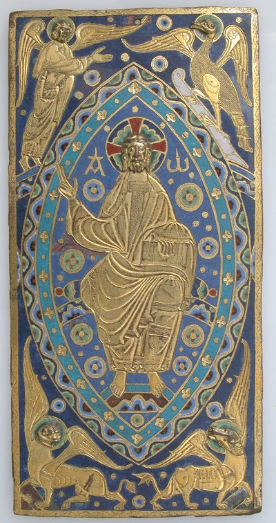 Könyv-borító plakett Krisztussal a felségben, francia, kb. 1200. alkotó: Unbekannt