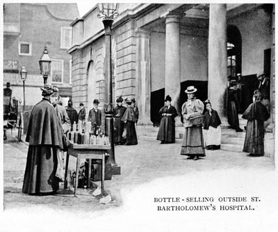 Palackárusítás a St Bartholomews Kórházon kívül, London, 1903 1903 alkotó: Unbekannt