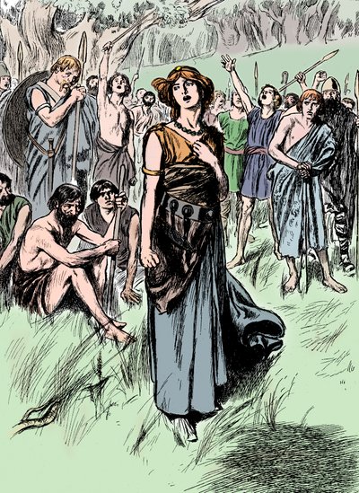 Boudicca Boadicea 1. századi brit királynője, az iceniek, csapatait összegyűjtve, 1900 alkotó: Unbekannt