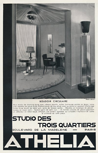 Circular Budoir – Three Quarters Studio – Athelia, 1933 alkotó: Unbekannt