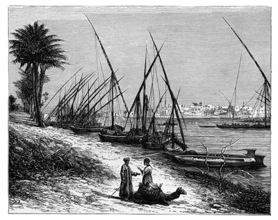 Boulak a Níluson, Kairó, Egyiptom, 1890 alkotó: Unbekannt