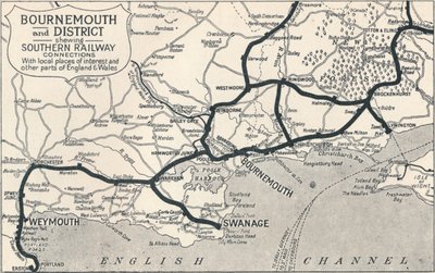 Bournemouth és kerület, déli vasúti összeköttetések bemutatása, 1929 alkotó: Unbekannt