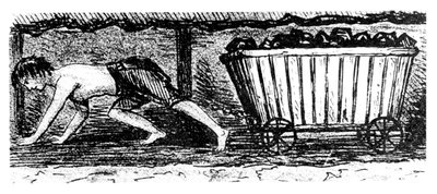 Boy putter, aki szenet tartalmazó teherautót rajzol egy 24 hüvelyk magas varrat mentén, Halifax, Yorkshire, 1848 alkotó: Unbekannt
