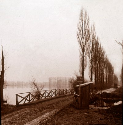 Híd az Ailette folyón, Franciaország északi részén, 1918 alkotó: Unbekannt