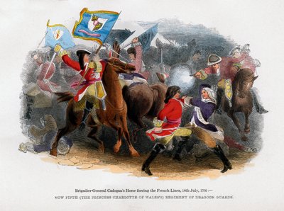 Cadogans Horse dandártábornok a francia vonalon, 1705. július 18. alkotó: Unbekannt