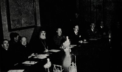 Brit és görög miniszterek tanácskoznak Athénban, 1944, 1945 karácsonyán. alkotó: Unbekannt