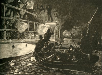 Brit erők elfoglalják a kanadai lázadó Caroline hajót a Niagara folyón, 1837 c1890. alkotó: Unbekannt