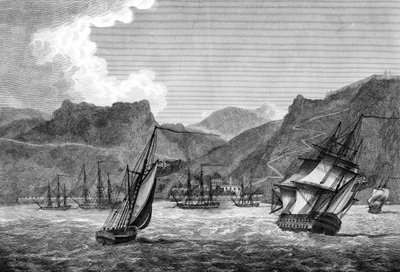 Brit hajózás a St Helenánál, 1817 alkotó: Unbekannt