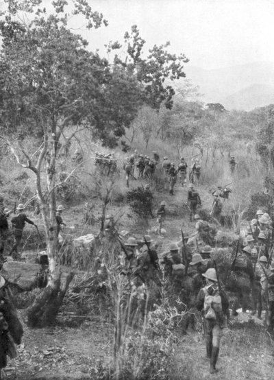 Brit csapatok a bokorban a német Kelet-Afrika határain, I. világháború, 1915 alkotó: Unbekannt