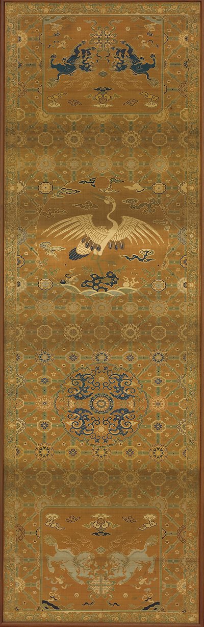 Brokát, selyem. Hosszúkás panel, székhuzat, Qing-dinasztia, 18. század. alkotó: Unbekannt