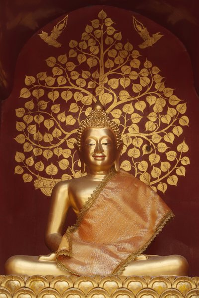Buddha-szobor a Chiang Mai állambeli Wat Phan On-ban. Thaiföld alkotó: Unbekannt