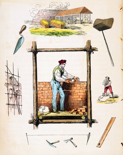 Építőipar, c1845 alkotó: Unbekannt