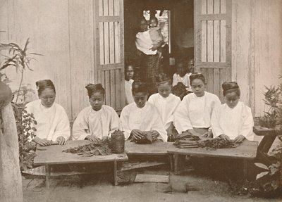 Burmai szivarkészítők, 1900. alkotó: Unbekannt