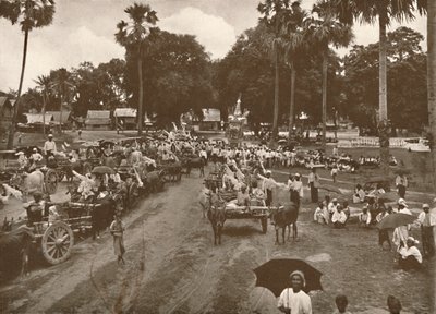 burmai temetés. - Felvonulás felajánlásokkal, 1900. alkotó: Unbekannt