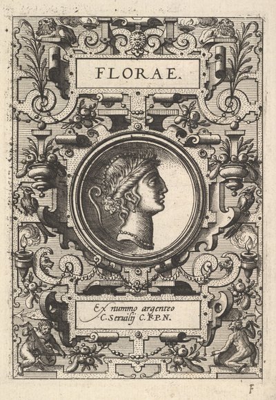 Florae mellszobra pántokkal körülvéve, a Deorum dearumque sorozatból, képkészlet..., 1573. alkotó: Unbekannt