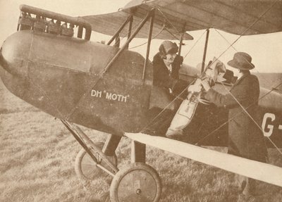 Légi úton a Golf Linkekhez egy kis 27-60 LE-s Moth Light repülőgéppel, 1927 alkotó: Unbekannt