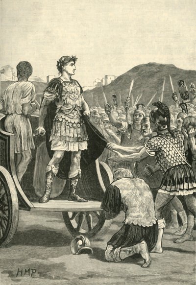 Caesar beszédet mond a Malcontent Légiókhoz a Campus Martiusban, 1890. alkotó: Unbekannt