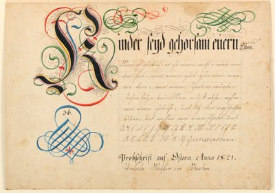 Kalligrafia alkotó: Unbekannt