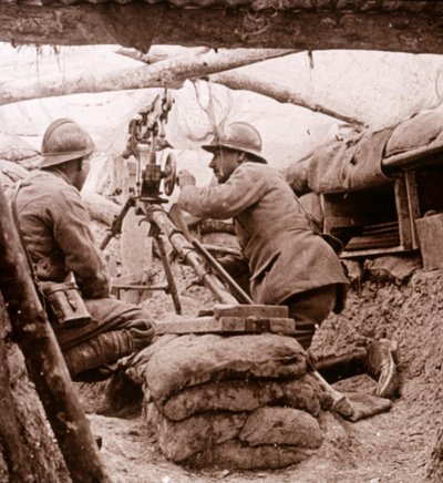 Álcázott géppuska, c1914-c1918 alkotó: Unbekannt