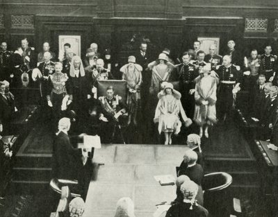Canberra, Ausztrália. Őfelségeik az első szövetségi parlament megnyitásakor, 1927. május 9-én, 1937. alkotó: Unbekannt