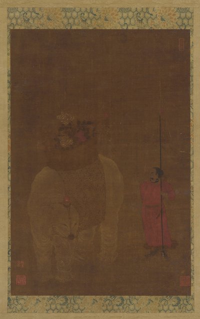 Caparisoned Elephant and Attendant, Ming-dinasztia, 16-17. alkotó: Unbekannt