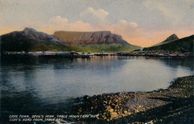 Fokváros, Devils Peak, Table Mountain és Lions Head from Table Bay, 1900 alkotó: Unbekannt
