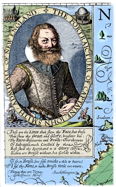 John Smith kapitány, virginiai telepes, 1624, 1893. alkotó: Unbekannt