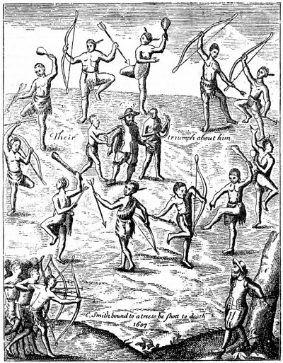 John Smith kapitány indiánok fogságába esett, Virgina, 1607 c1880 alkotó: Unbekannt